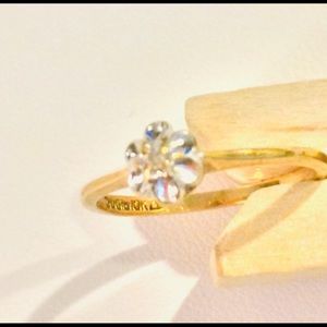 10K Gold + Diamond Flower Promise Ring